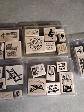 Stampin' Up! 5 Sets Of Wooden Rubber Stamps
